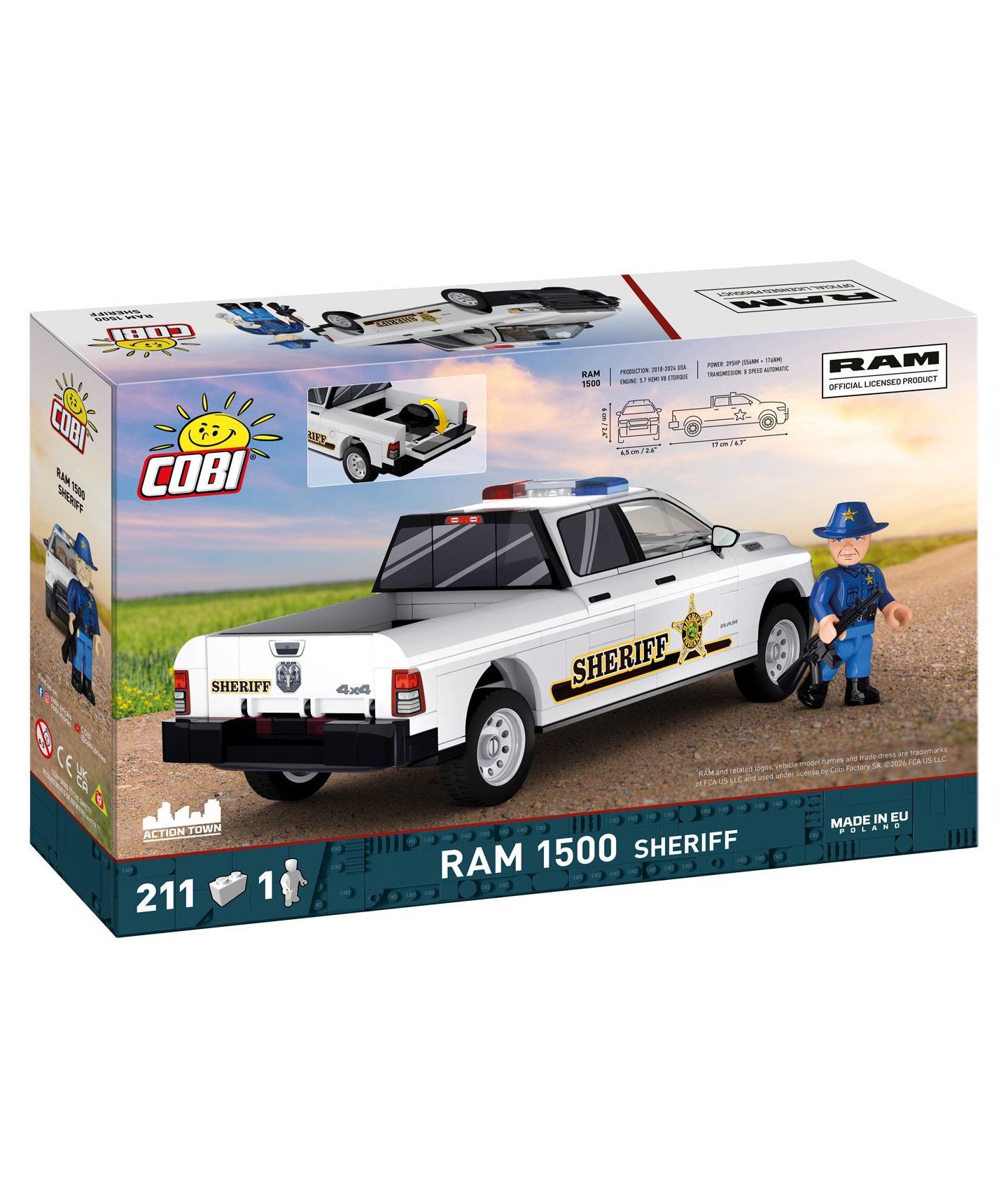 Детский конструктор COBI Ram 1500 Hemi Sheriff 1:35 Scale Collector Model 211-Piece Building Set, Ages 7+ — фото 2