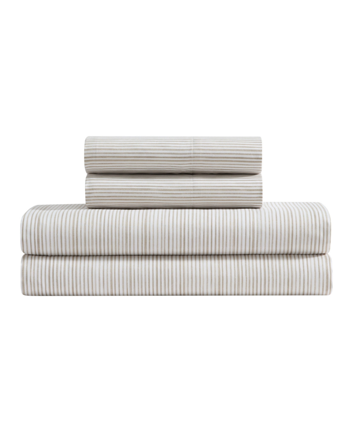 Kenneth Cole New York Textured Stripe Washed Microfiber 4 Piece Sheet Set, King