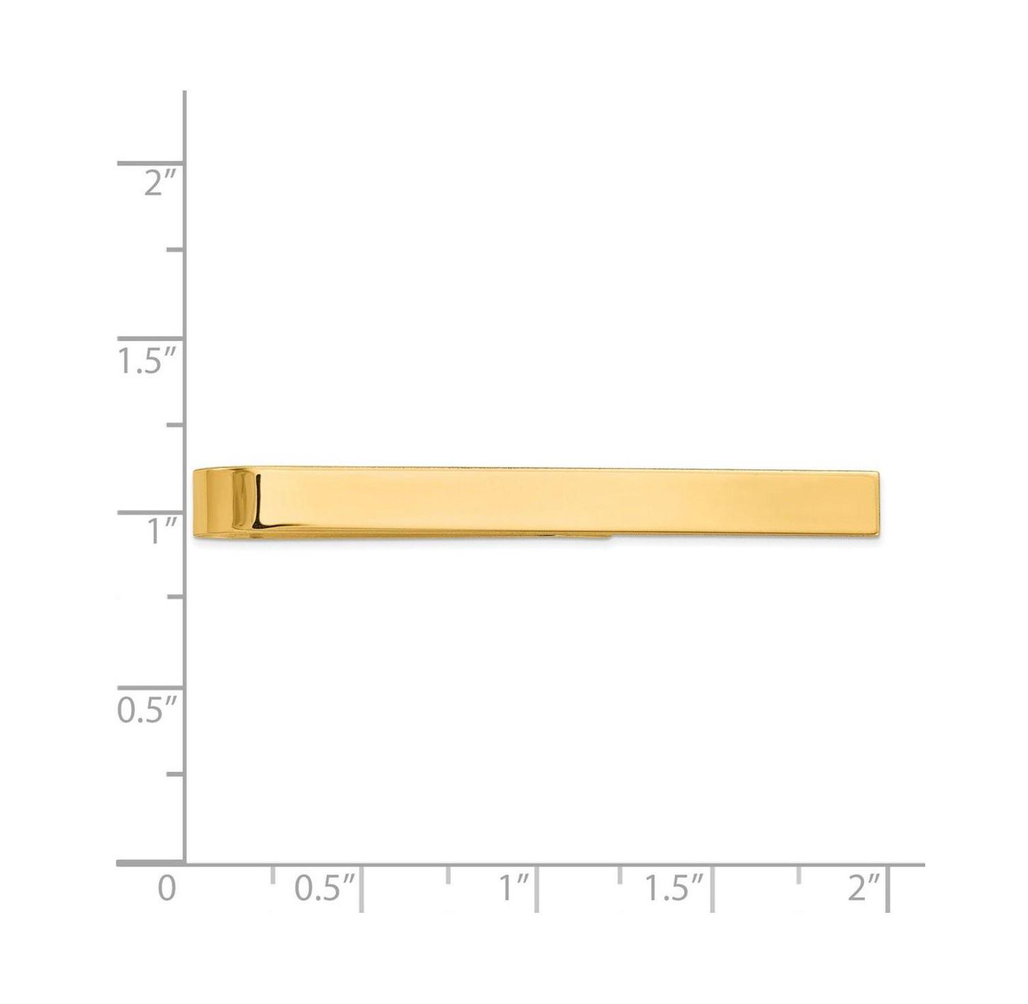 Solid 10k Yellow Gold Polished Narrow Tie Bar for Men