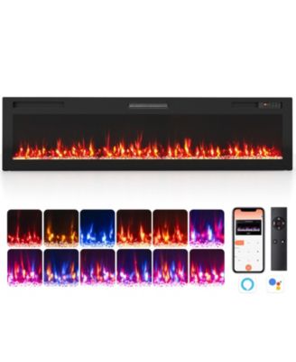 72 Inch Smart WiFi Electric Fireplace with APP Alexa Google Assistant Control Timer
