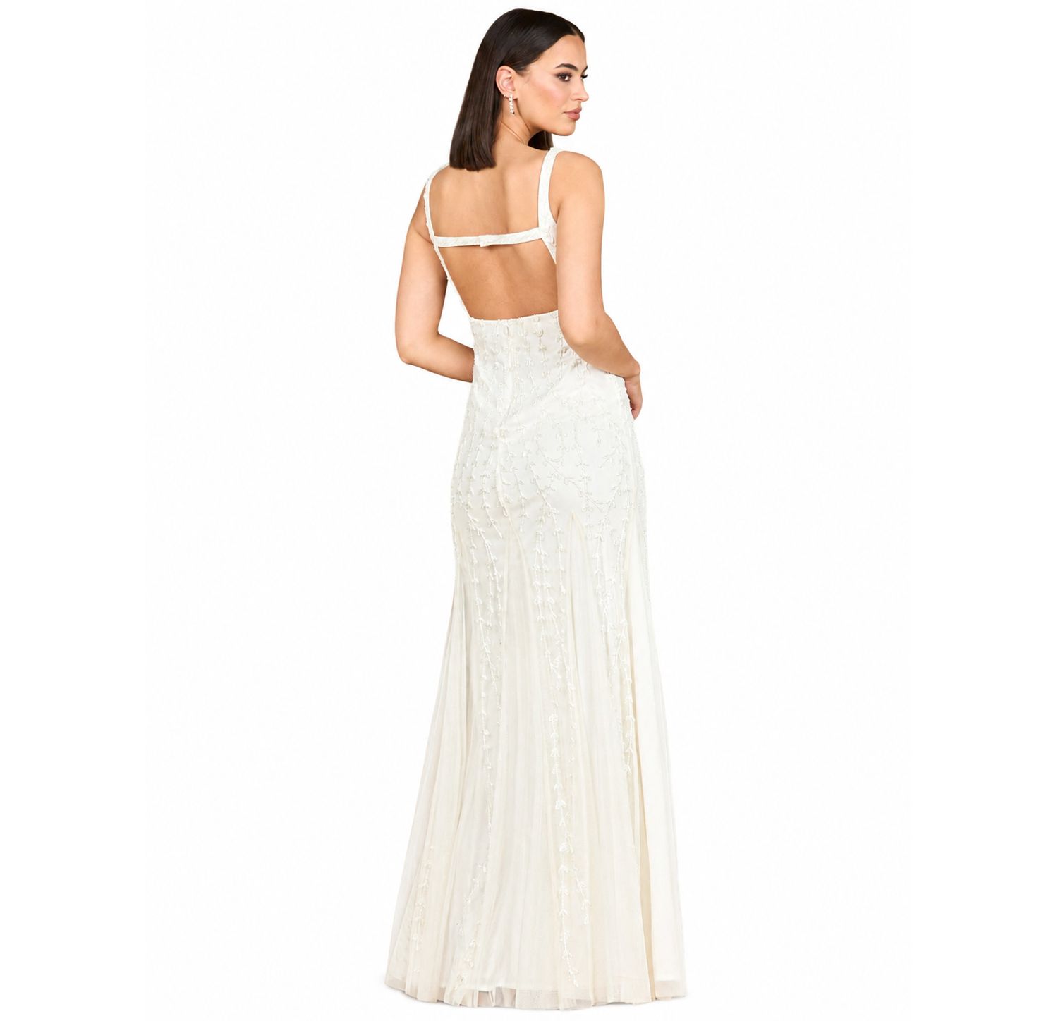 Women's Beaded Bridal Gown with Godets