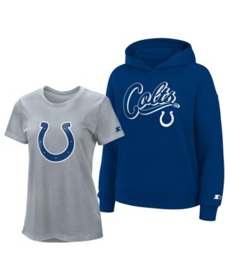 Women's Gray/Royal Indianapolis Colts Hoodie & T-Shirt Combo Pack