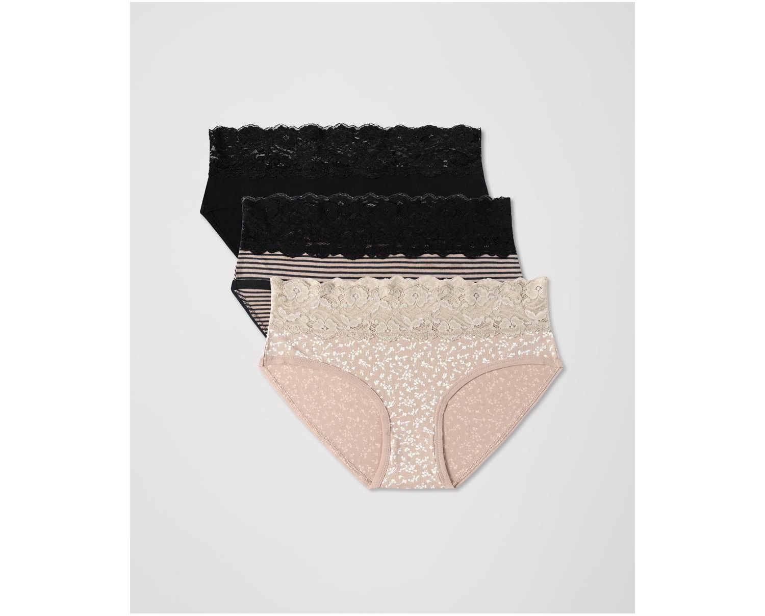 Women's Lace Waist Brief 3-Pack Made with Organic Cotton