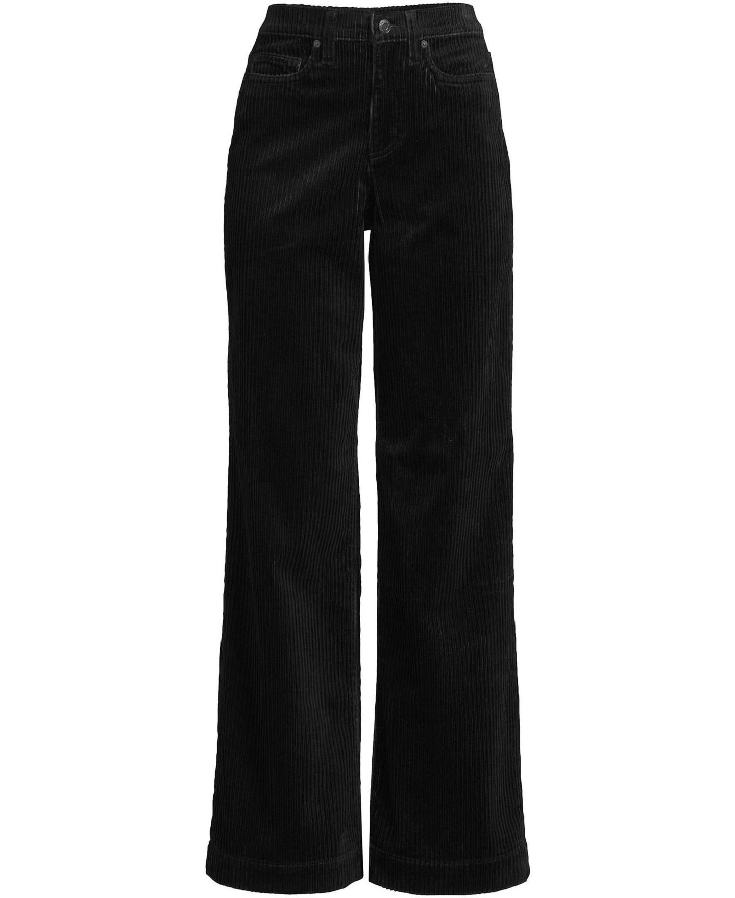 Женские брюки Lands' End High Rise Wide Leg Corduroy, цвет: Чёрный — фото 3