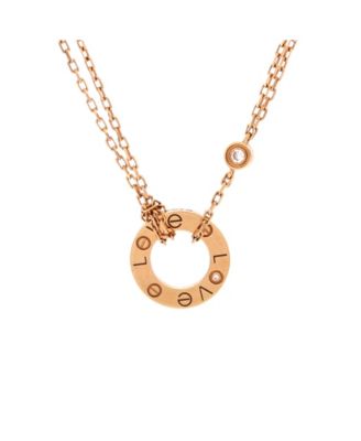 Pendant Necklace (0.03 CT) 18K Rose Gold