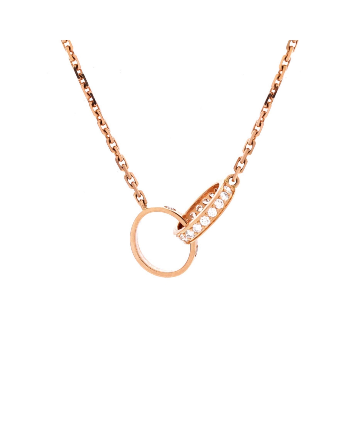 Pre-Owned Cartier Love Interlocking Necklace - 18k rose gold