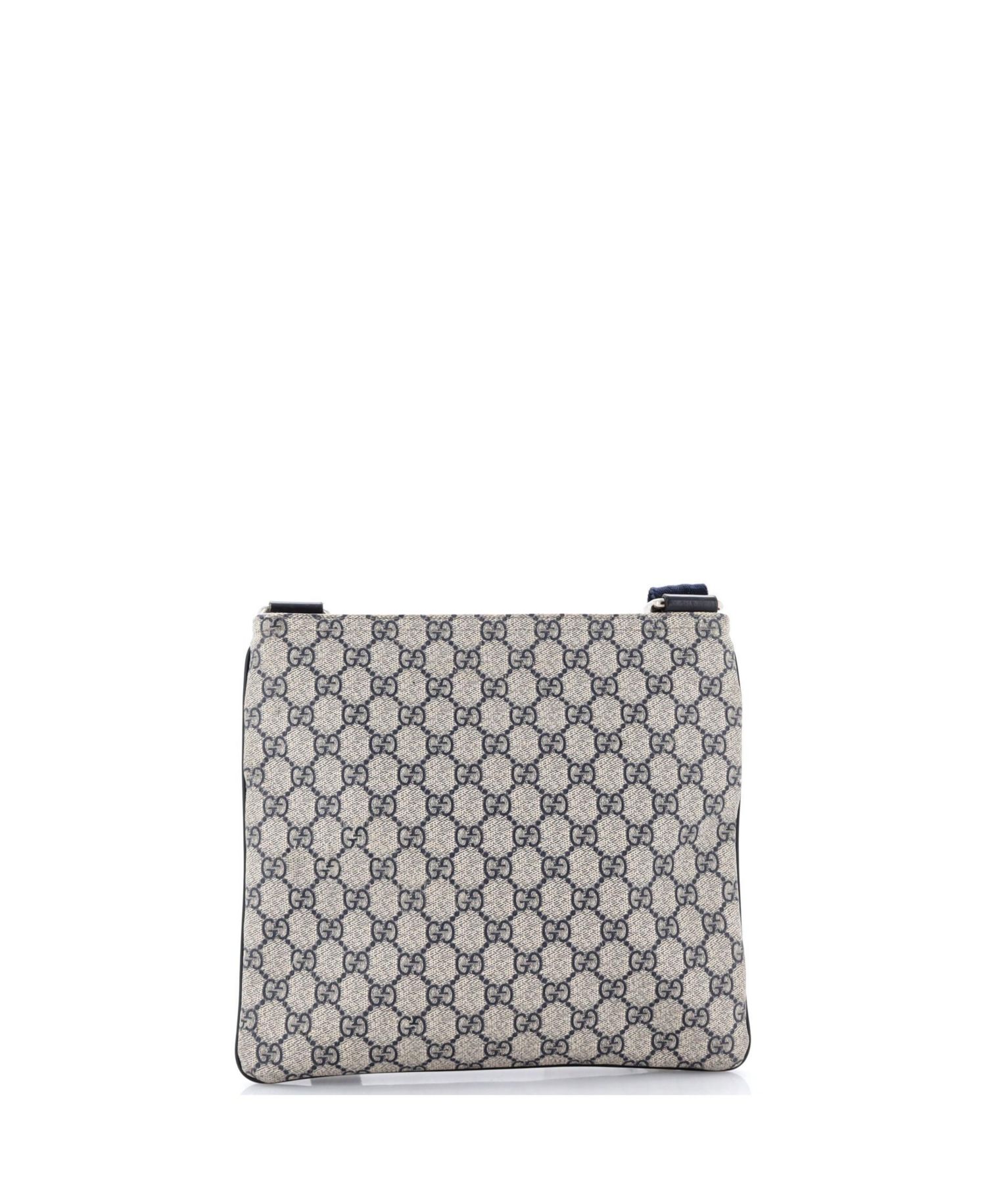Medium Front Zip Flat Messenger Bag GG Coated Canvas