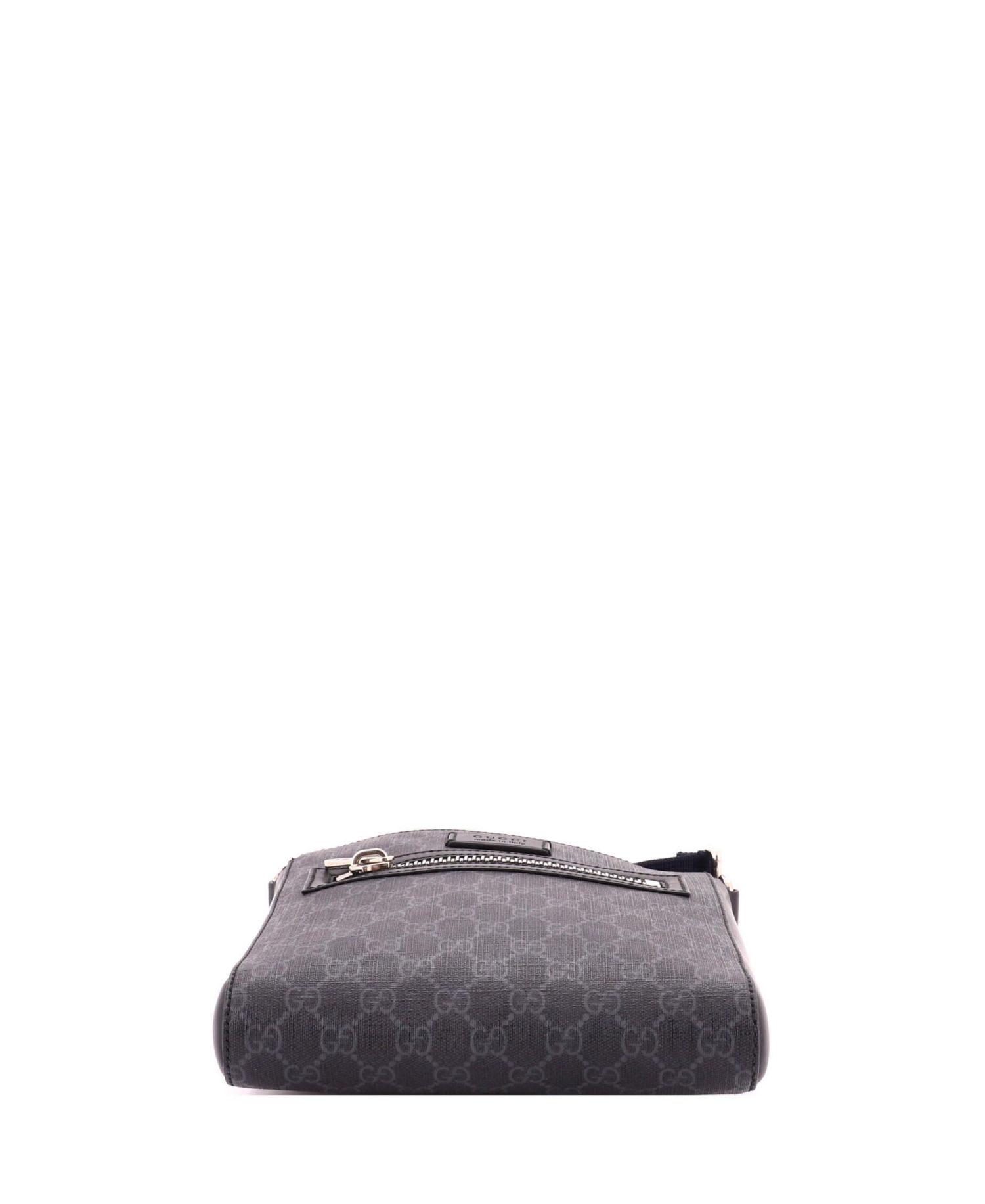 Small Web Strap Front Zip Messenger Bag GG Coated Canvas