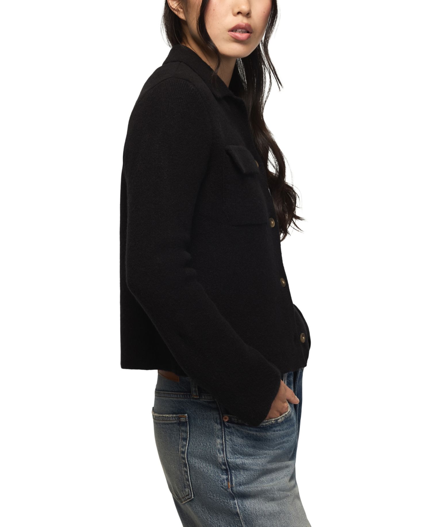 Women's Button-Down Long-Sleeve Fitted Cardigan Sweater