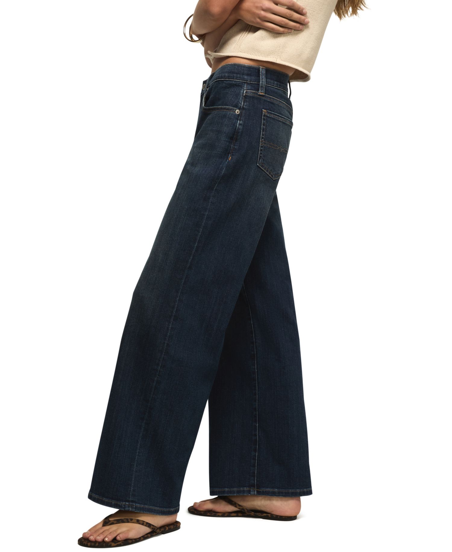 Women's Sweet Mid-Rise Wide-Leg Jeans