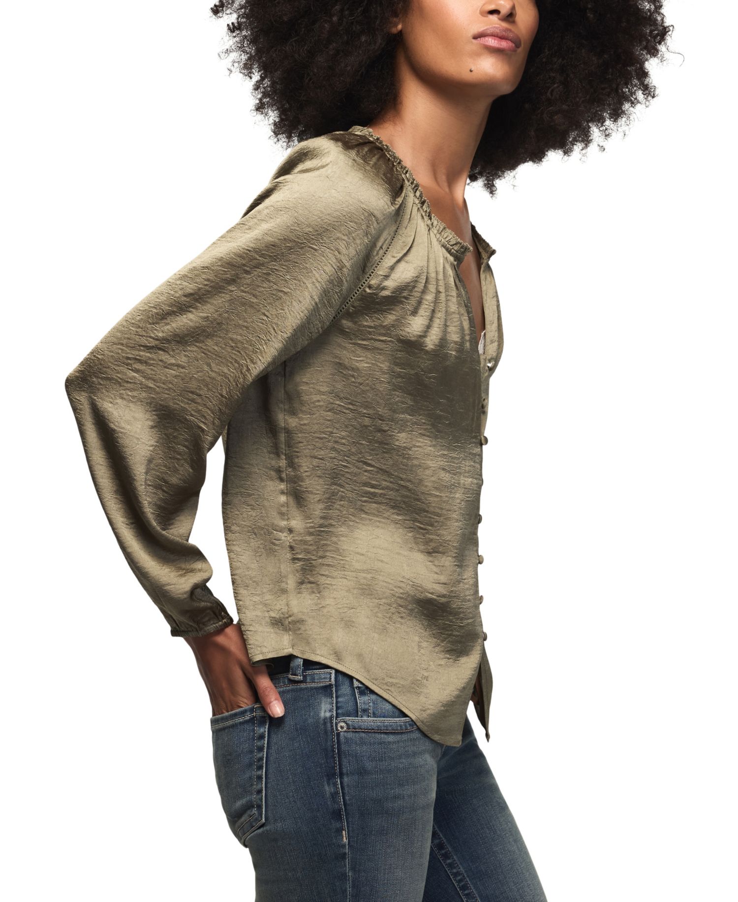 Women's Long-Sleeve Raglan Peasant Top