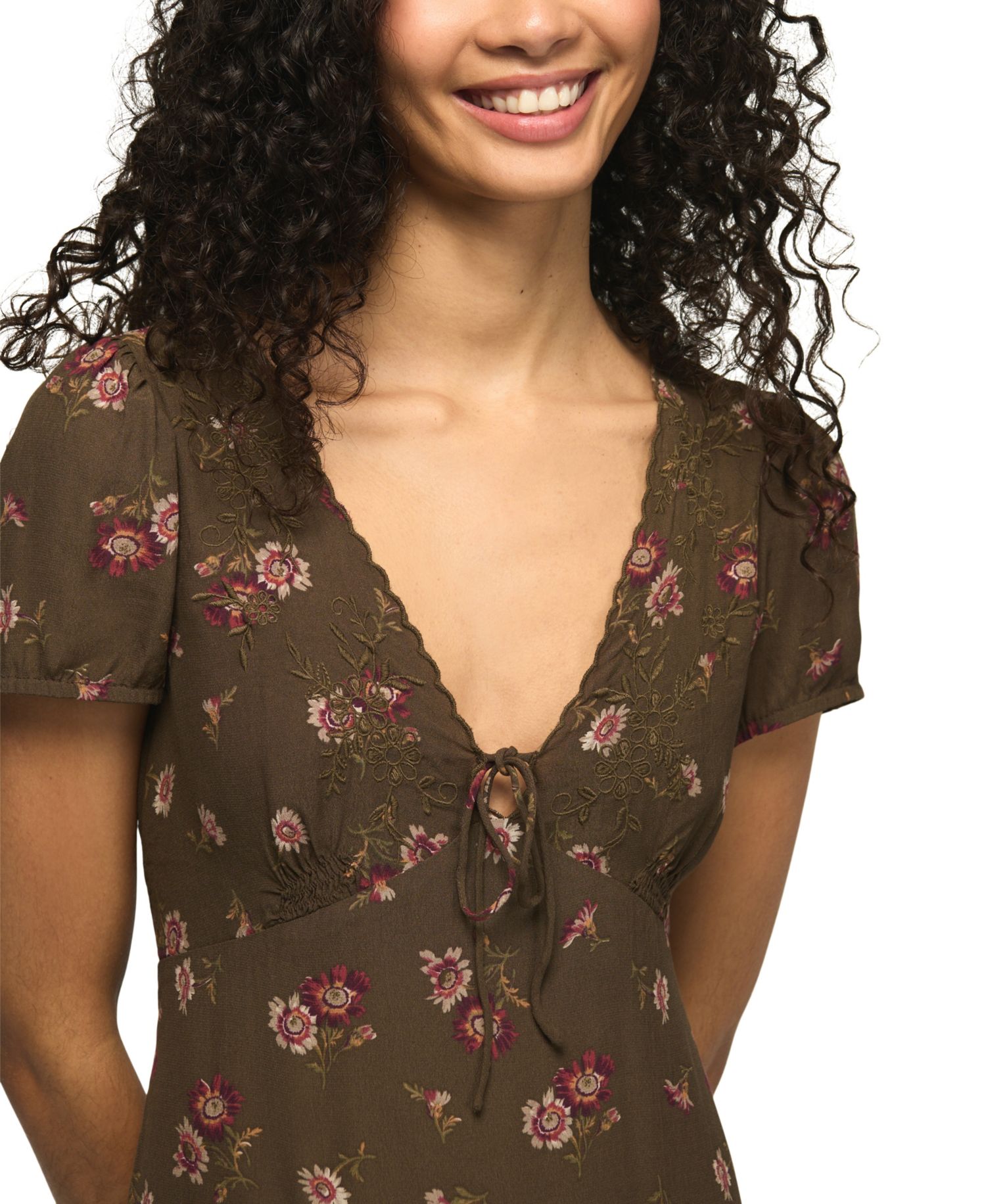 Women's Simone Embroidered Floral A-Line Midi Dress