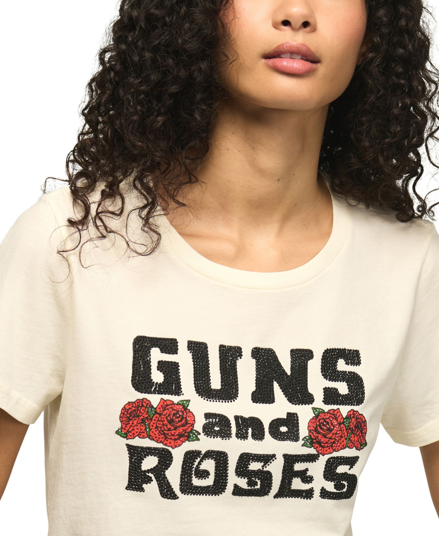 Women's Guns And Roses Embellished Graphic T-Shirt
