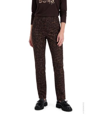 Women's Faux Suede Leopard Print Pant