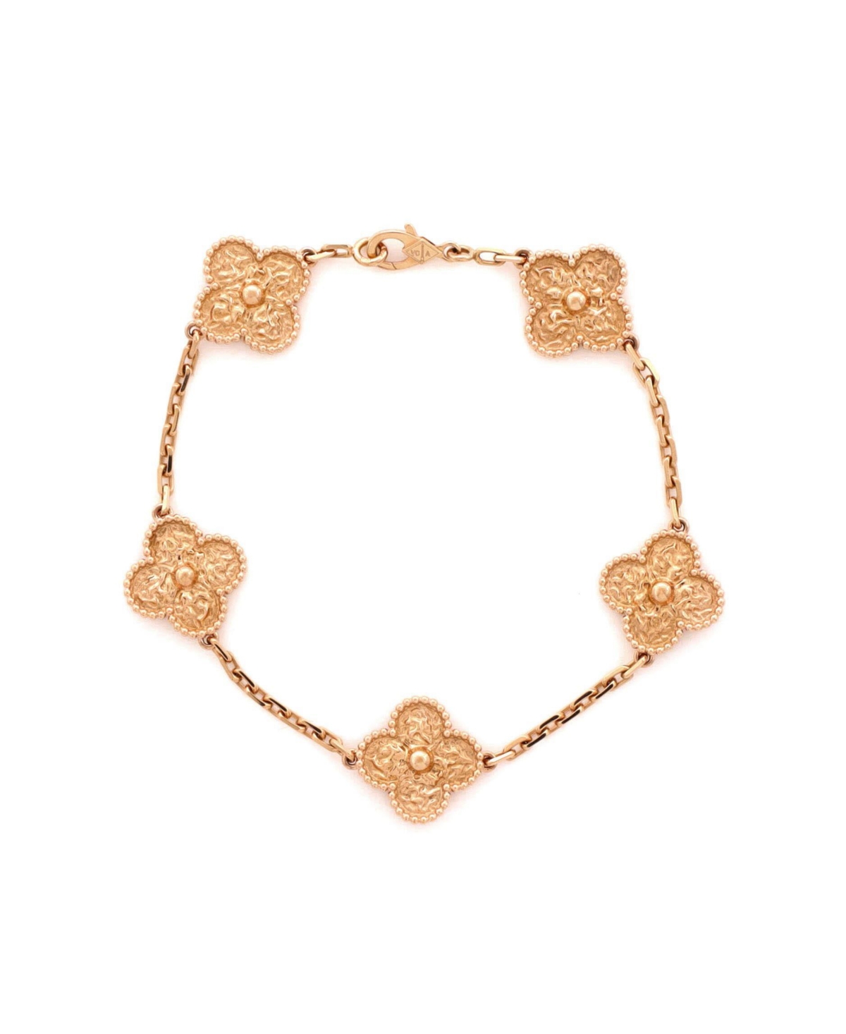 Pre-Owned Van Cleef and Arpels Vintage Alhambra 5 Motifs Bracelet - 18k rose gold