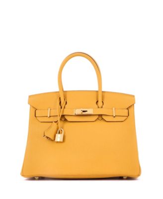 Pre-Owned Hermes Birkin 30 Handbag Yellow Togo with Gold Hardware