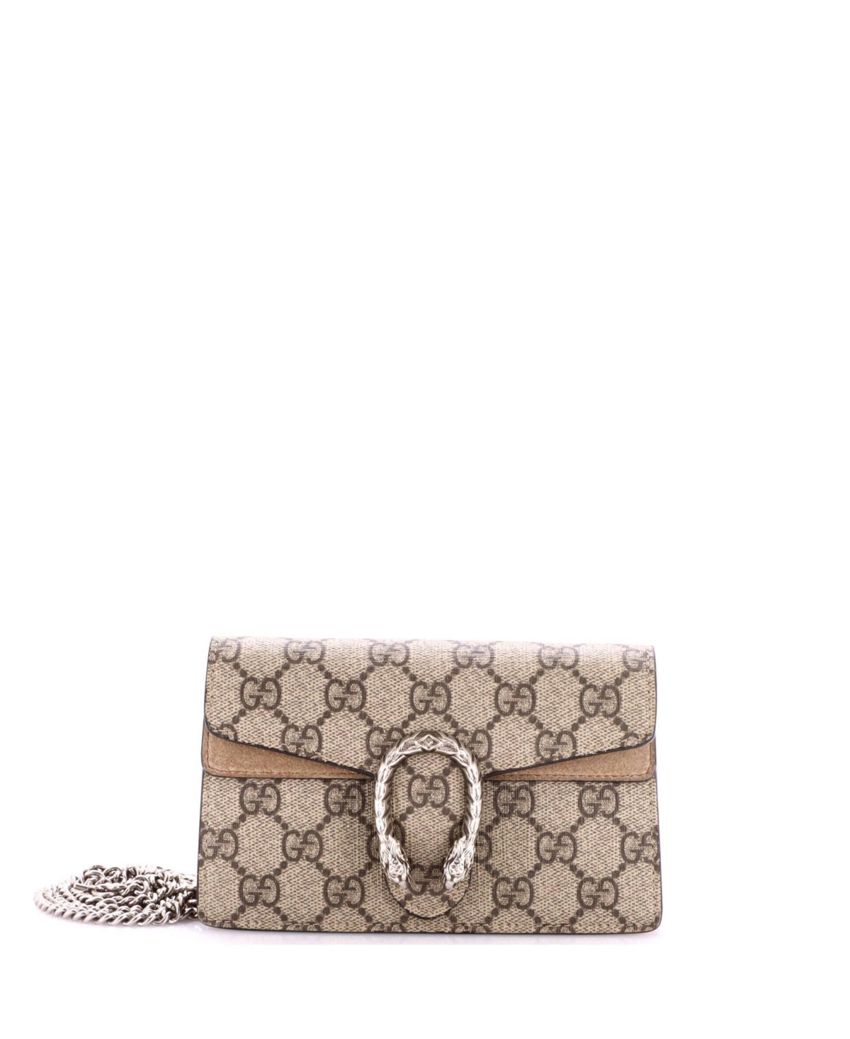 Pre-Owned Gucci Super Mini Dionysus Bag Gg Coated Canvas - Brown