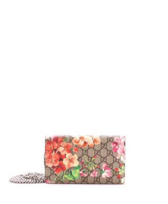 Blooms Print Chain Crossbody Wallet