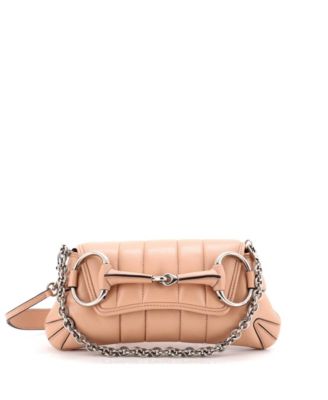 Small Horsebit Chain Shoulder Bag Vertical Quilted Leather