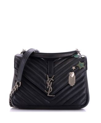 Medium Classic Monogram College Bag Matelasse Chevron Leather
