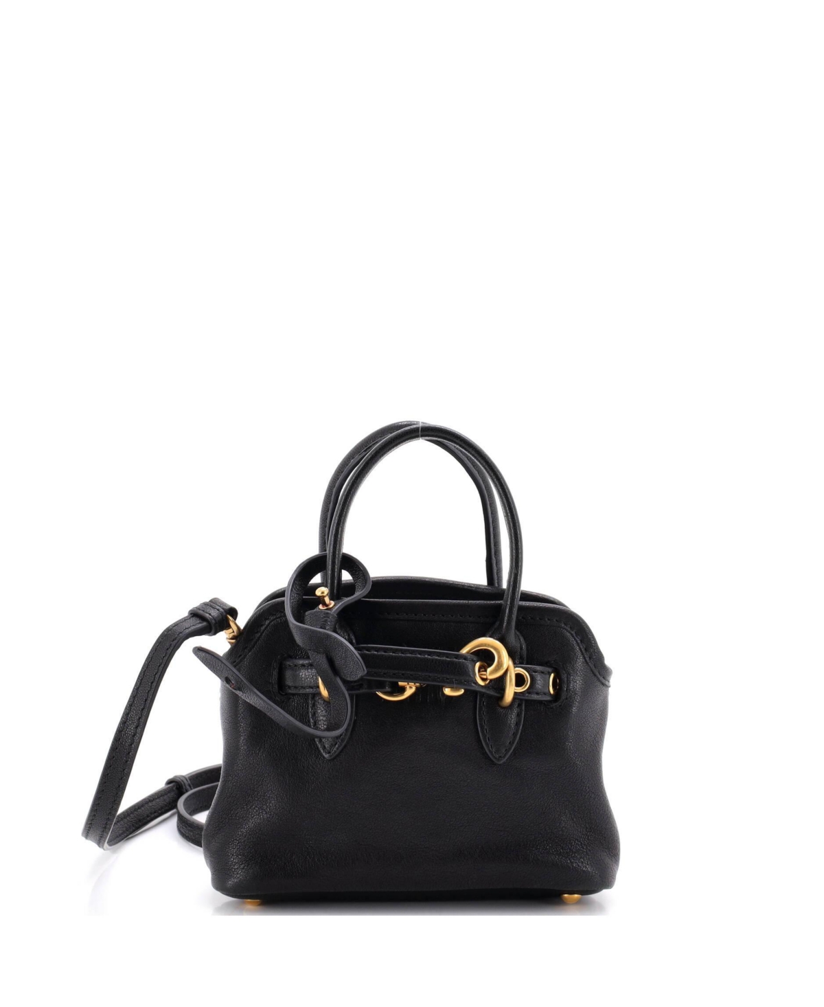 Pre-Owned Miu Miu Mini Aventure Tote Leather - Black