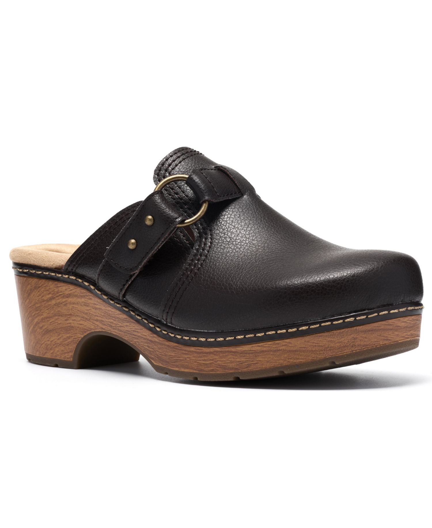 Women's Paizlee Ali Leather Block Heel Mule Clogs