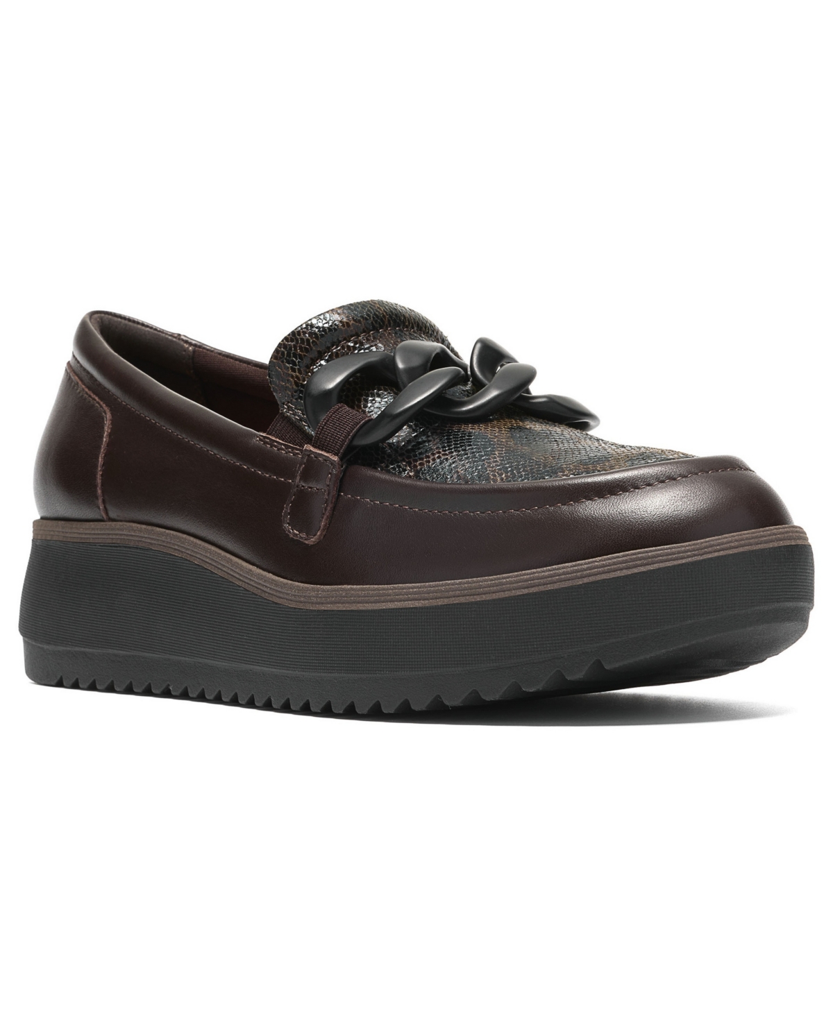 Clarks Women's Collection Zylah May Shoes - Dark Brown Interest Leather