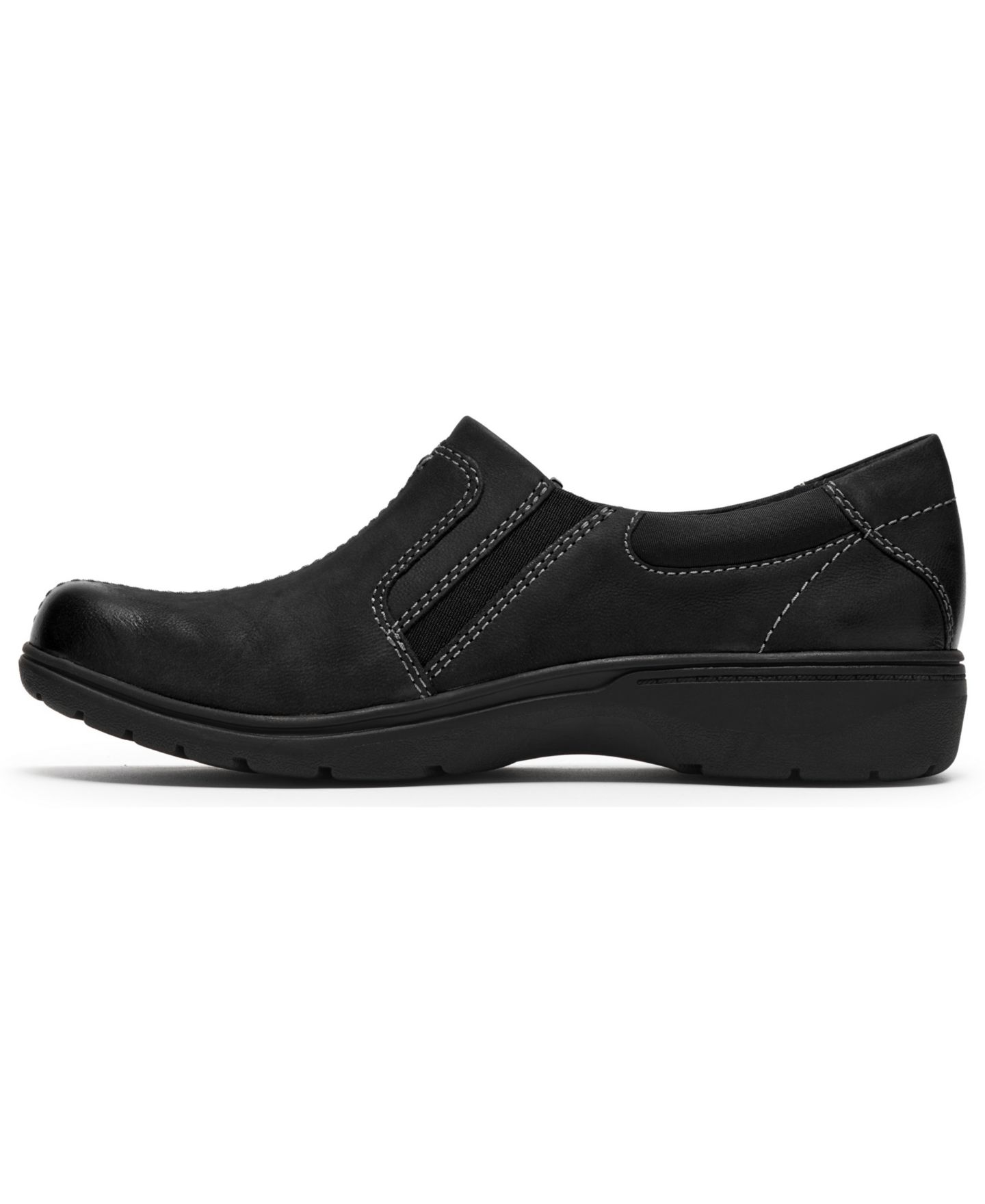 Женские балетки Clarks Carleigh Ease Nubuck Round Toe Flats, цвет: Чёрный нубуковый — фото 6