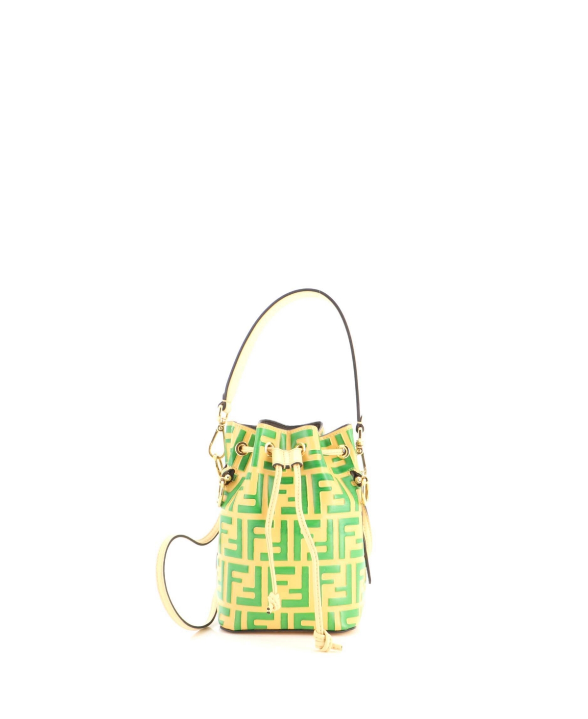 Pre-Owned Fendi Mon Tresor Leather Mini Bucket Bag - Green