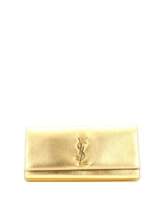 Long Classic Monogram Clutch Metallic Calfskin