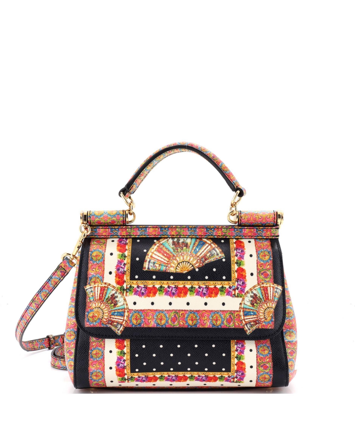 Pre-Owned Dolce and Gabbana Medium Miss Sicily Bag Printed Leather