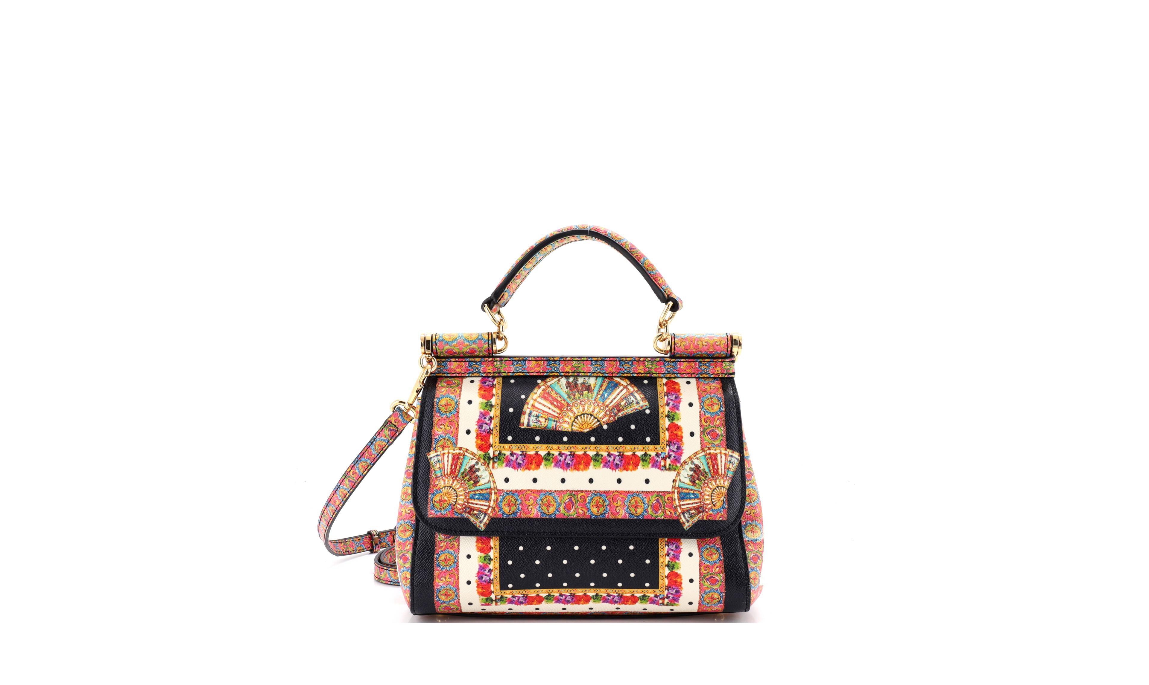 Pre-Owned Dolce and Gabbana Medium Miss Sicily Bag Printed Leather