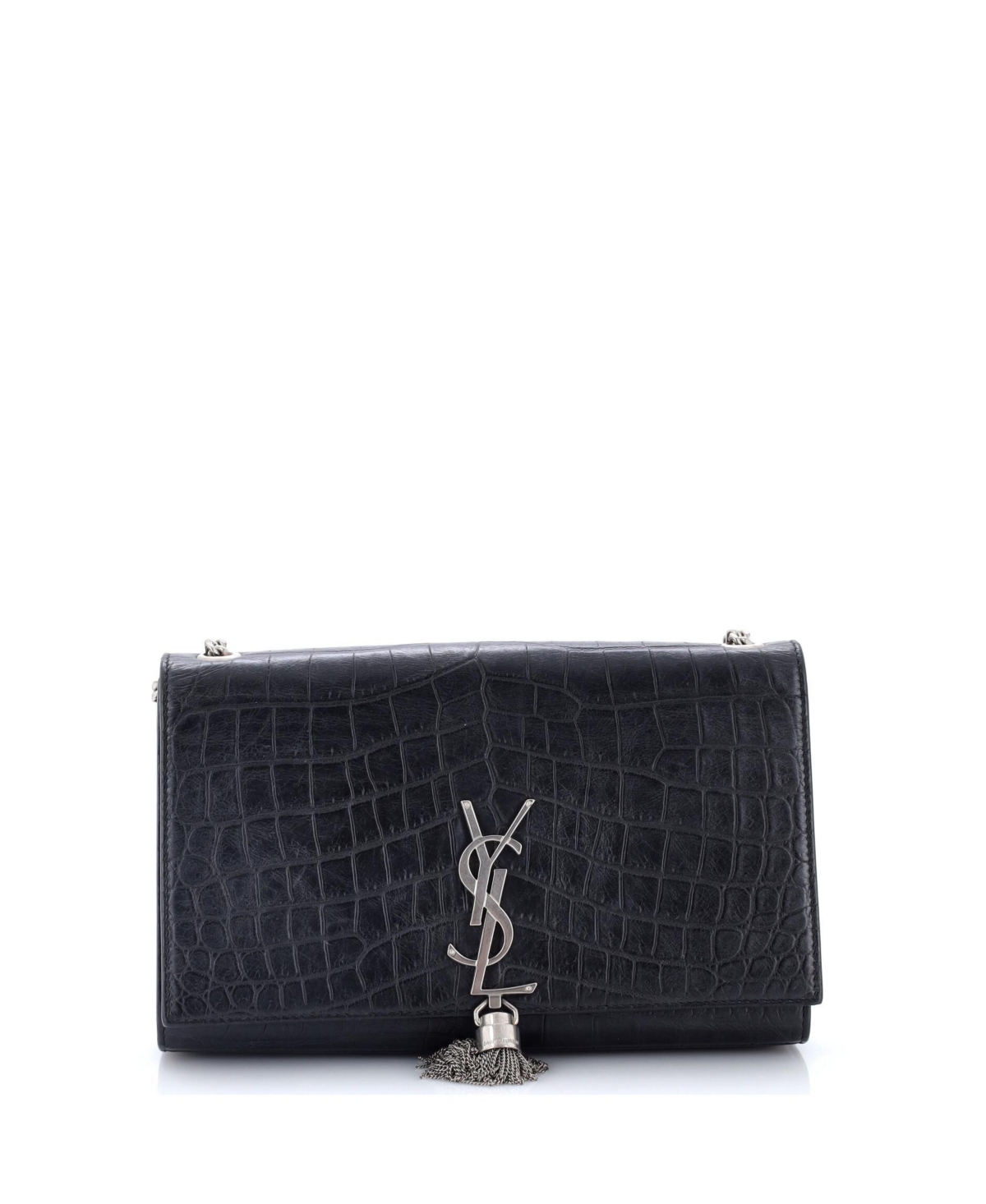 Pre-Owned Saint Laurent Medium Classic Monogram Tassel Crossbody Bag, 9"W x 6"H x 2"D