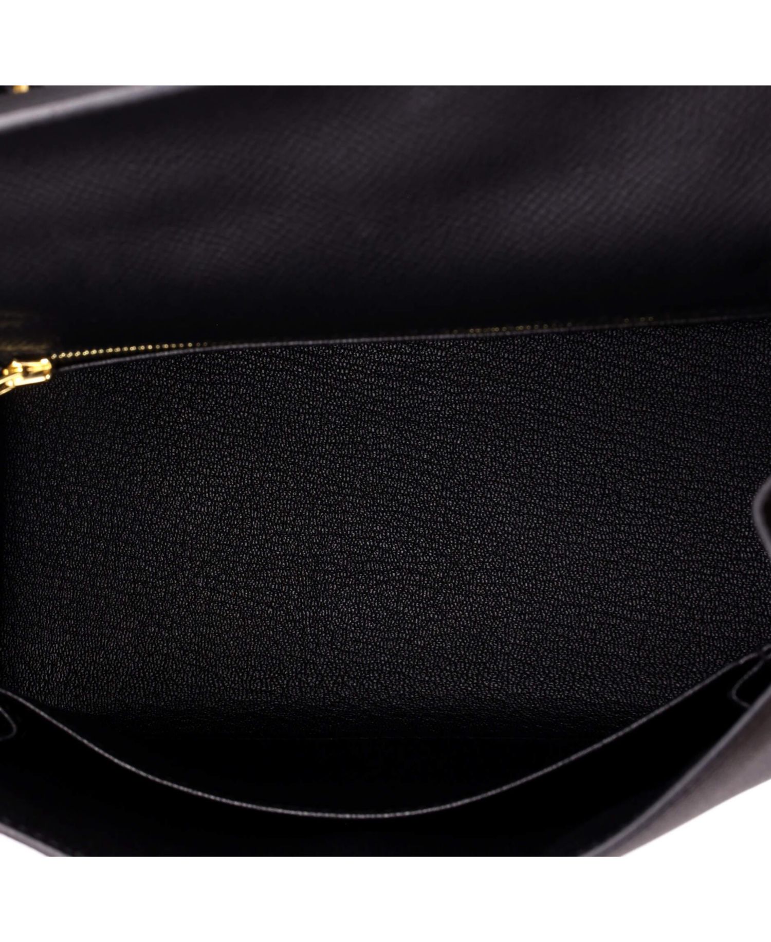 Pre-Owned Hermes Kelly 25 Handbag Black Epsom with Gold Hardware