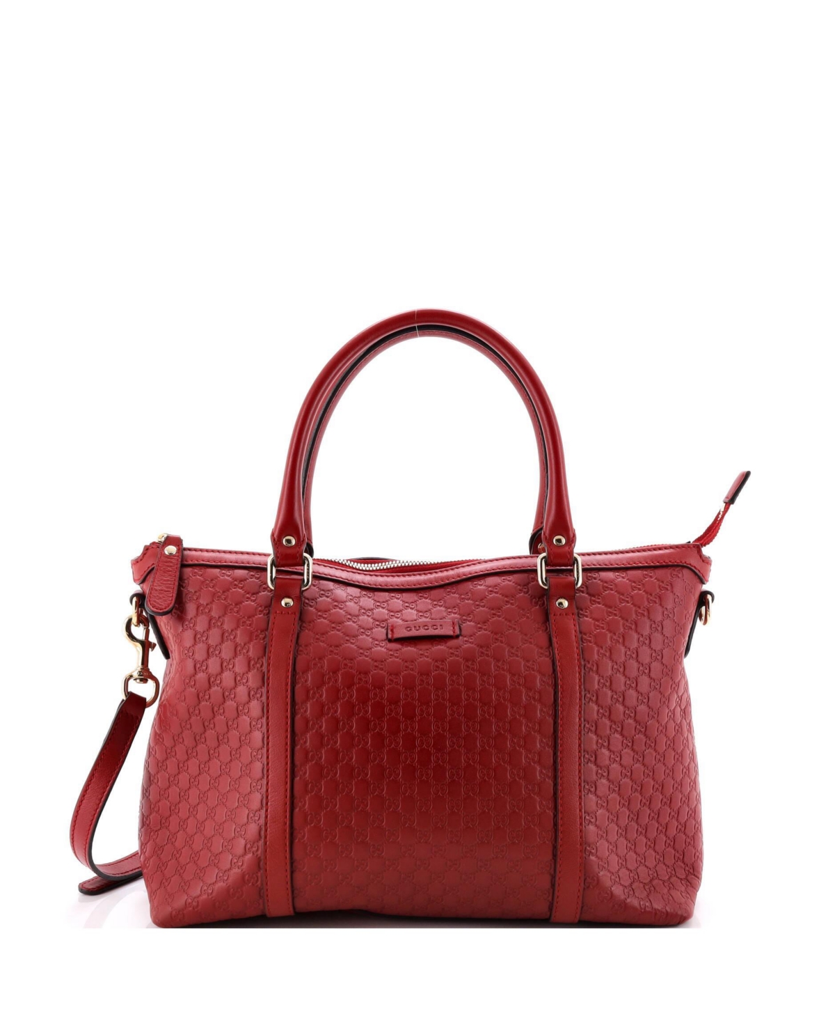 Pre-Owned Gucci Medium Britt Convertible Dome Satchel Microguccissima Leather - Red