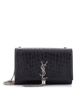 Medium Classic Monogram Tassel Crossbody Bag Embossed Leather