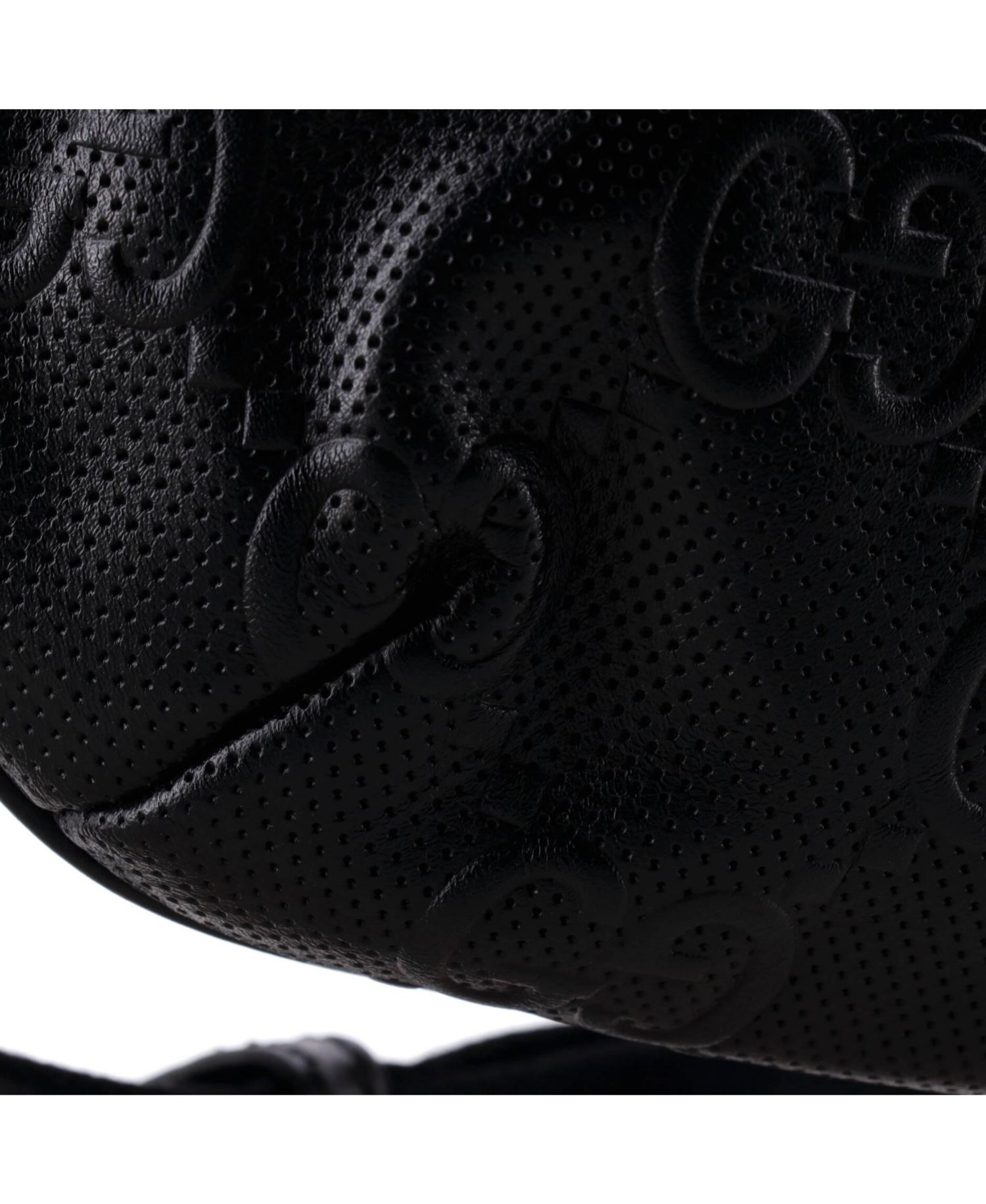 Small GG Embossed Perforated Adjustable Leather Belt Bag