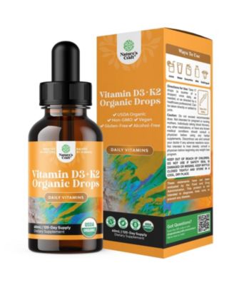 Vitamin D3 K2 Drops for Adults, 2000 IU D3 with K2 MK-7, Unflavored Liquid Supplement, 2 fl oz