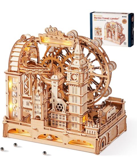 Пазлы Robotime 3D Wooden Puzzles for Adults, Marble Travel London, 431Piece 3D Puzzles, Marble Run Gift for Adults, Festival Birthday Gift, Christmas Present