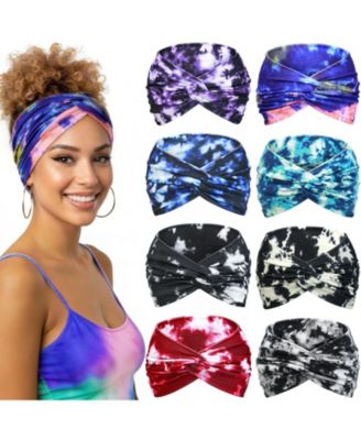 Boho Wide Knotted Headband, 8-Piece Set