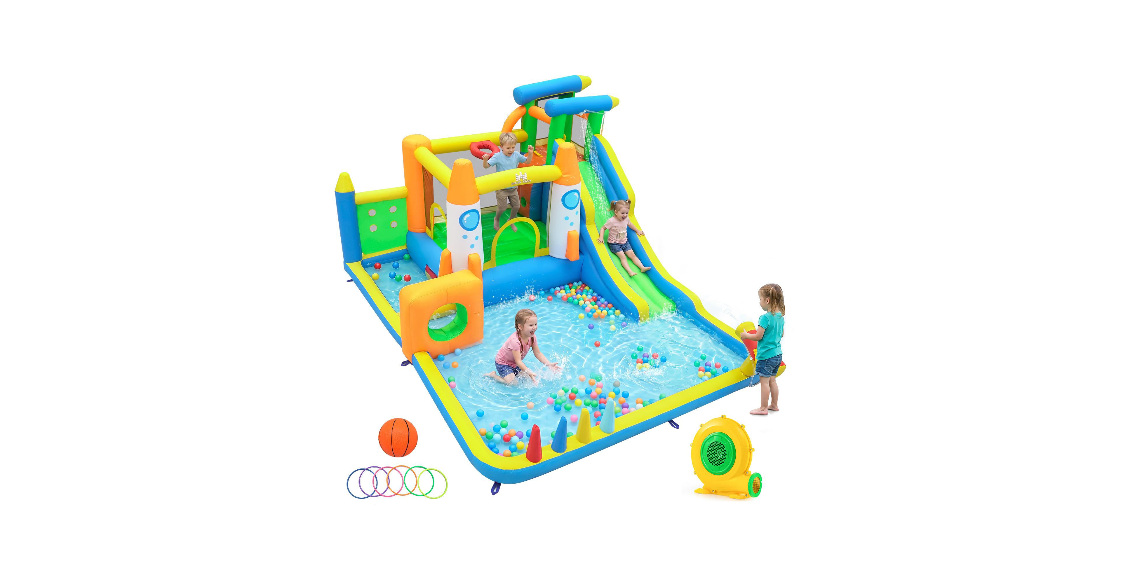Costway 10-in-1 Inflatable Bounce House with Climbing Wall, Ball Pit