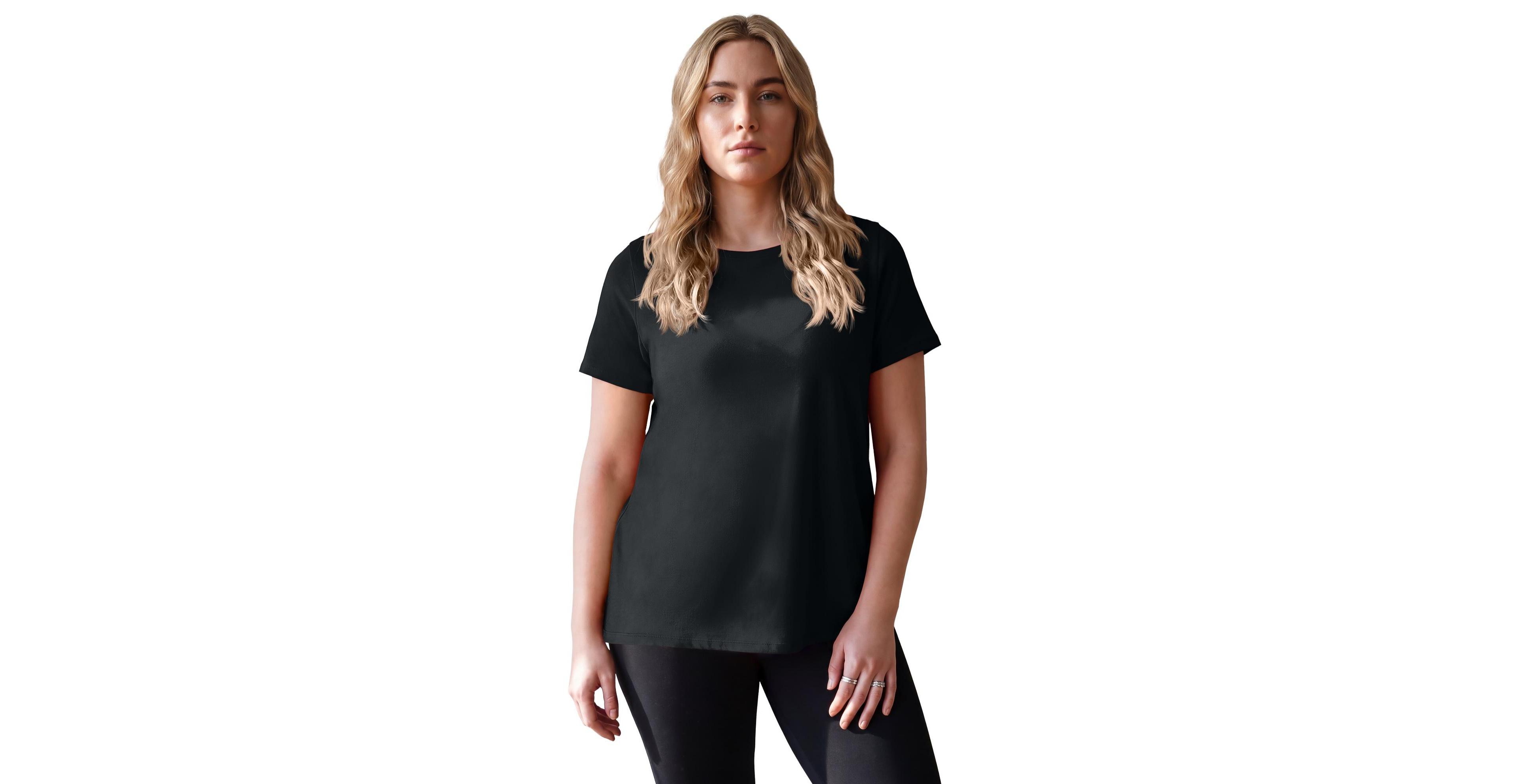 Avenue Plus Signature Scoop Neck Relaxed-Fit T-Shirt