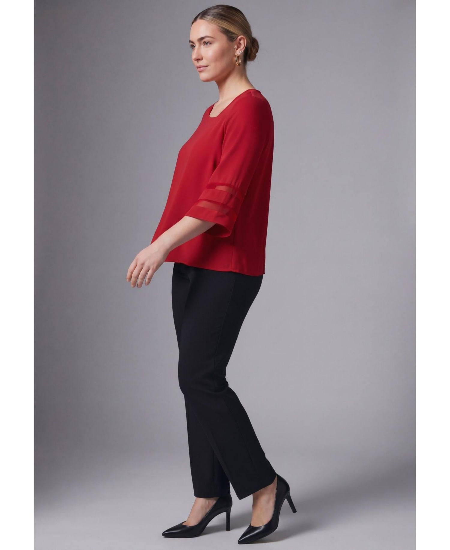 Women's Sheer Bell Sleeve Tunic