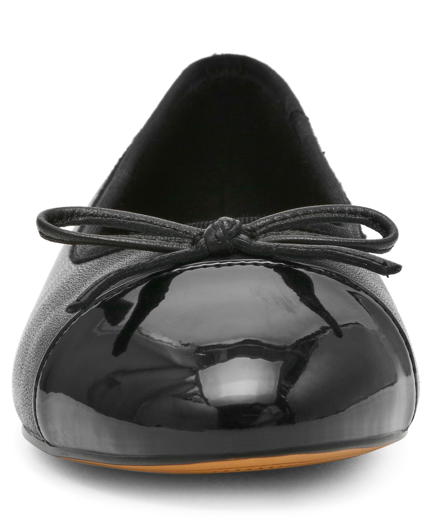 Женские балетки Steve Madden Kit Cap-Toe Leather Ballet Flats, цвет: Чёрный — фото 6