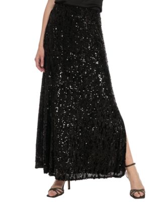 Women's Sequin Maxi Side-Slit Skirt