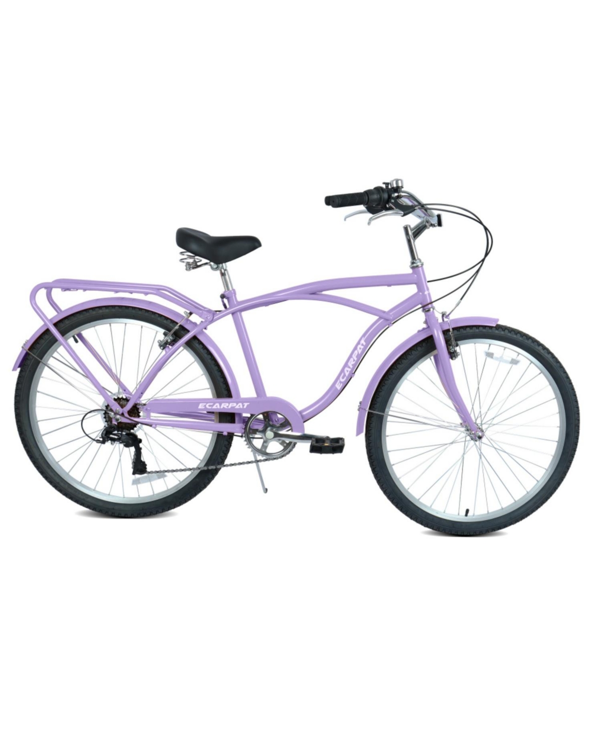 ECHTPeak 26 Inch 7-Speed Beach Cruiser Bike for Men and Women - Purple