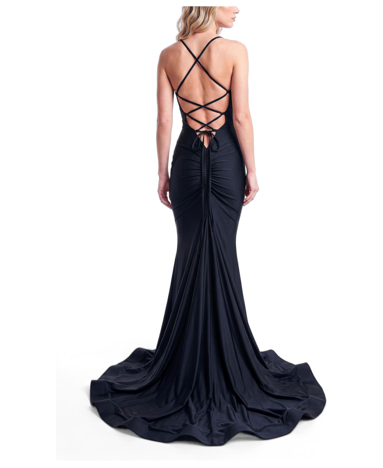 Women's Cutout Lace-Up Back Mermaid Evening Gown