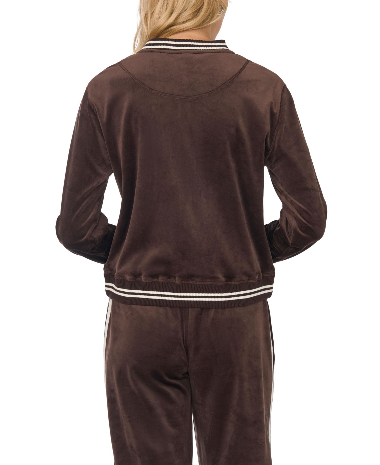 Women's Bomber Stripe-Trim Velvet Jacket