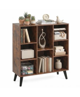 8-Cube Bookcase with Raised Support Legs for Living Room