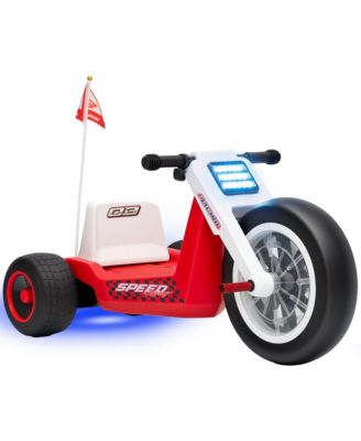 12V Electric Multi-Color LED Lights Adjustable Seat Tricycle, Ages 3-6
